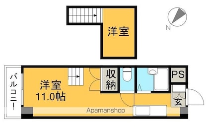 高知県高知市神田[1R/24.43m2]の間取図