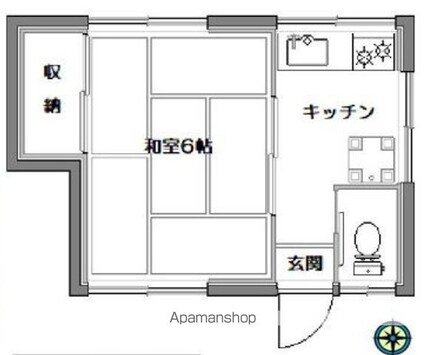 第二芙蓉荘[1K/16m2]の間取図