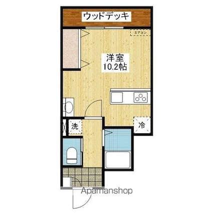 アルト山越[1R/27.74m2]の間取図