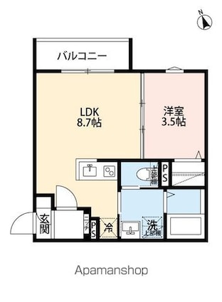 ＭＩＲＡＩ　ＳＴＡＧＥ　松戸新田[1LDK/28.61m2]の間取図