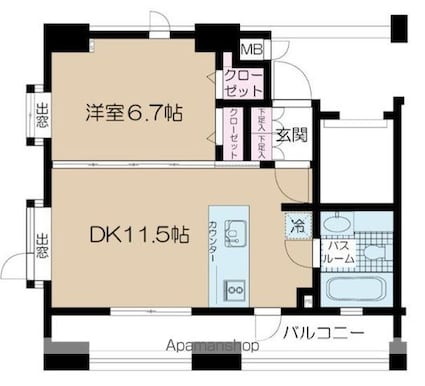 ステージグランデ文京大塚[1LDK/38.84m2]の間取図