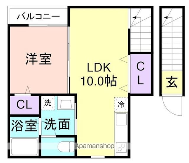ＴＪ松島[1LDK/40m2]の間取図