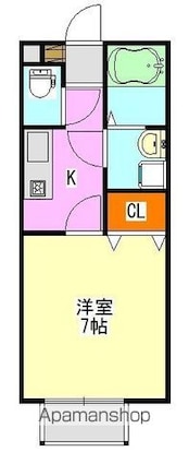 仮称）宮崎町共同住宅[1K/24.05m2]の間取図