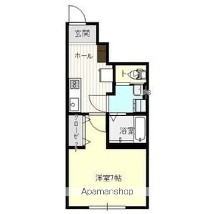 フェリス上田[1K/27.07m2]の間取図