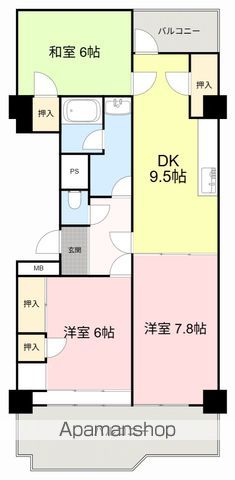 新寺小路マンションファラオの間取り写真