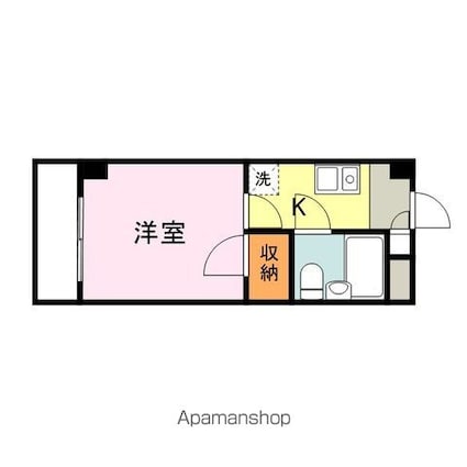 広島県福山市丸之内２丁目[1K/19m2]の間取図