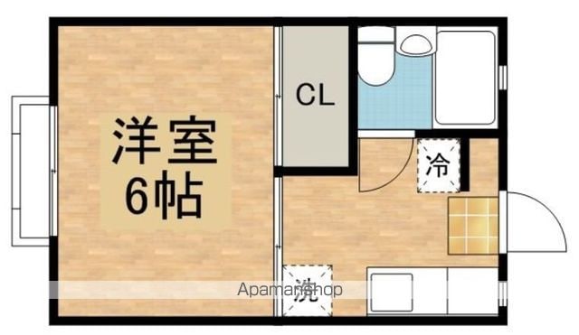 東京都武蔵野市中町３丁目[1K/19.87m2]の間取図