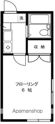 東京都国分寺市西恋ヶ窪４丁目[1K/16.8m2]の間取図