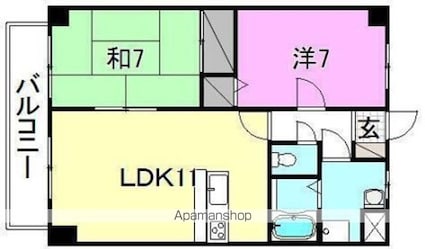 ビッグウエスト３[2LDK/57.19m2]の間取図