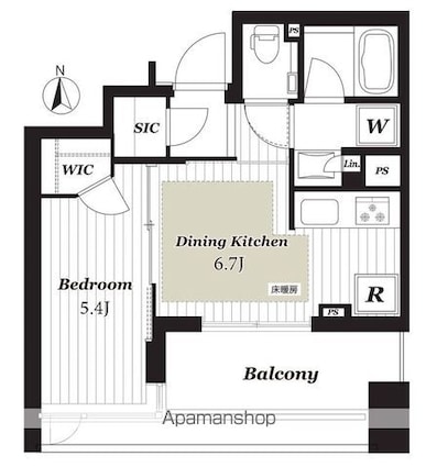アトラス千代田末広町[1DK/31.95m2]の間取図