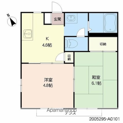 熊本県八代市海士江町[2K/36m2]の間取図