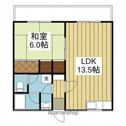 メゾン栗林[1LDK/48.4m2]の間取図