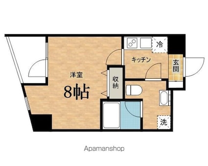 ウィステリア日野[1K/25.15m2]の間取図