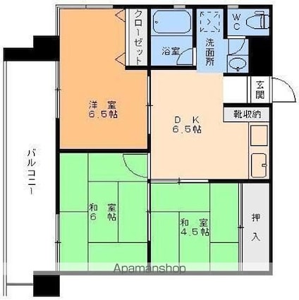 大東ハイツ　[3DK/46.36m2]の間取図