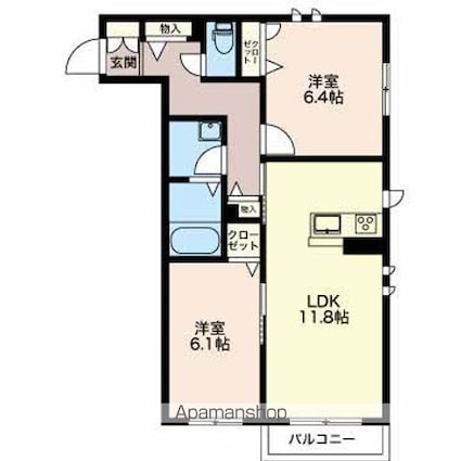 シャーメゾンカラマ[2LDK/57.92m2]の間取図