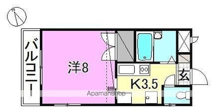 ＥＭＢＡＳＳＹ燦城[1K/24.84m2]の間取図
