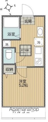 ティブ[1K/20.46m2]の間取図