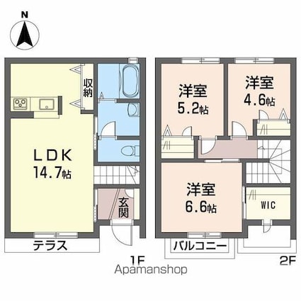 ファビュラス－Ｕ　Ｂ棟[3LDK/75.94m2]の間取図