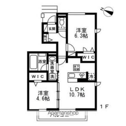 ミルヴィラージュ[2LDK/51.15m2]の間取図