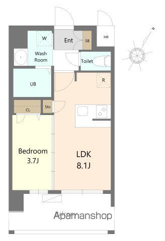 SーRESIDENCE渡辺通ASCENTの間取り写真