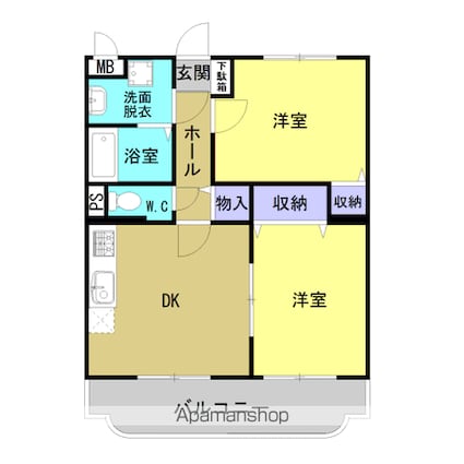 サザン・クロス[2DK/50.54m2]の間取図