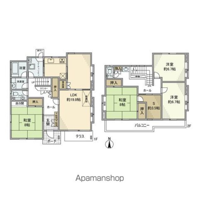 上北沢戸建[4SLDK/136.21m2]の間取図