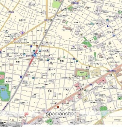 シンシア学芸大学[1K/26.34m2]の配置図