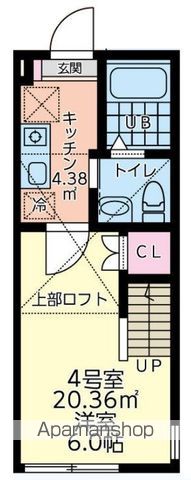 【昭島市中神町のアパートの間取り】