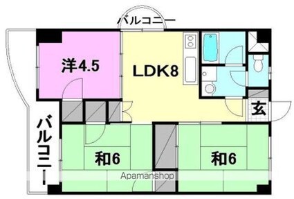 ロイヤルアネックス福音寺[3LDK/53.46m2]の間取図