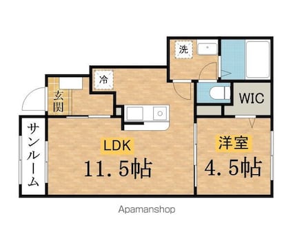 セレニテ東豊田[1LDK/40m2]の間取図