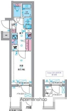 ＧＥＮＯＶＩＡ天王台[1K/21.39m2]の間取図