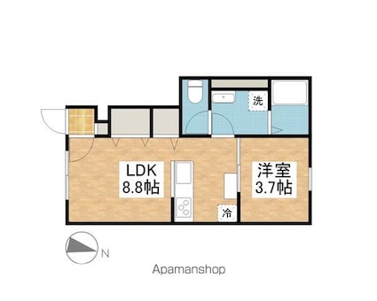 ＧＡＬＬＥＲＹ　ＨＯＵＳＥ　衣山　Ａ[1LDK/31.48m2]の間取図