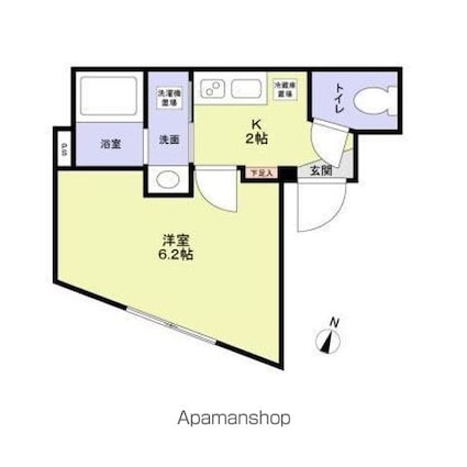 ＶＩＳＴＡ　ＨＯＮＡＮＣＨＯ[1K/20.28m2]の間取図