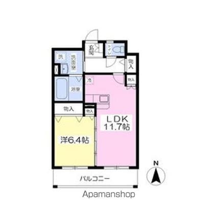 ピースエスパシオ[1LDK/45.91m2]の間取図