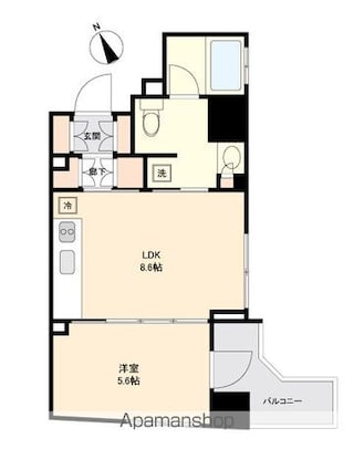 東京都杉並区方南２丁目[1LDK/33.62m2]の間取図