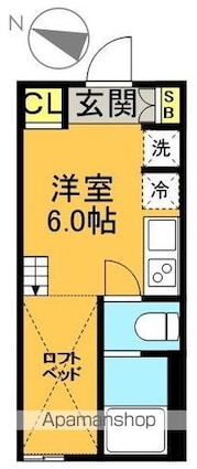 東京都世田谷区松原４丁目[1R/15.05m2]の間取図