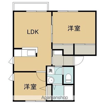 岩手県盛岡市黒石野２丁目[2LDK/50m2]の間取図