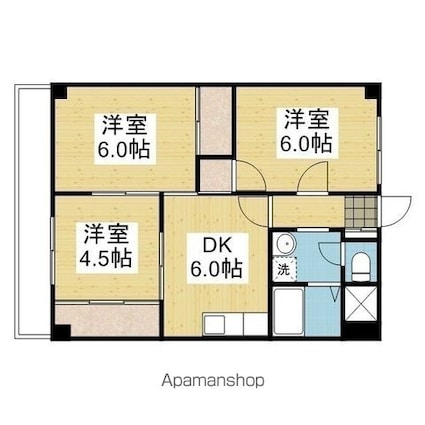 愛媛県松山市和泉北４丁目[3DK/52.48m2]の間取図