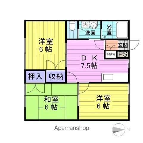 エステート志引Aの間取り写真
