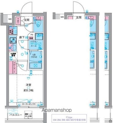 ＧＥＮＯＶＩＡ天王台[1K/20.88m2]の間取図