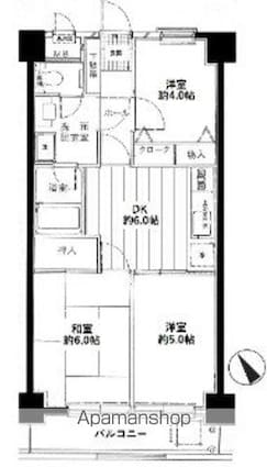マック武蔵砂川コート[3DK/48m2]の間取図