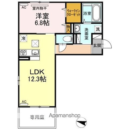 Ｄーｒｏｏｍ浜野南　Ａ棟[1LDK/48.34m2]の間取図