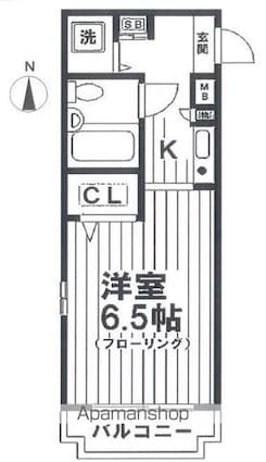 ライフポイント方南町[1K/20.4m2]の間取図