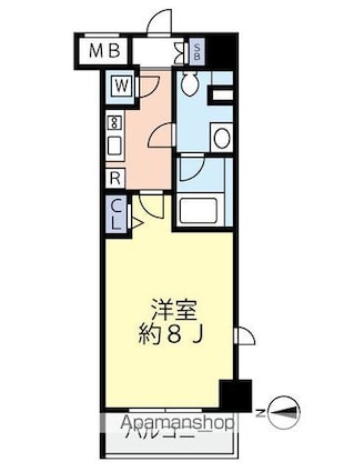 グランヴァン小竹向原[1K/25.8m2]の間取図