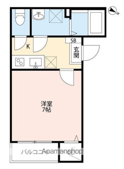 ドルフ千葉[1K/23.86m2]の間取図