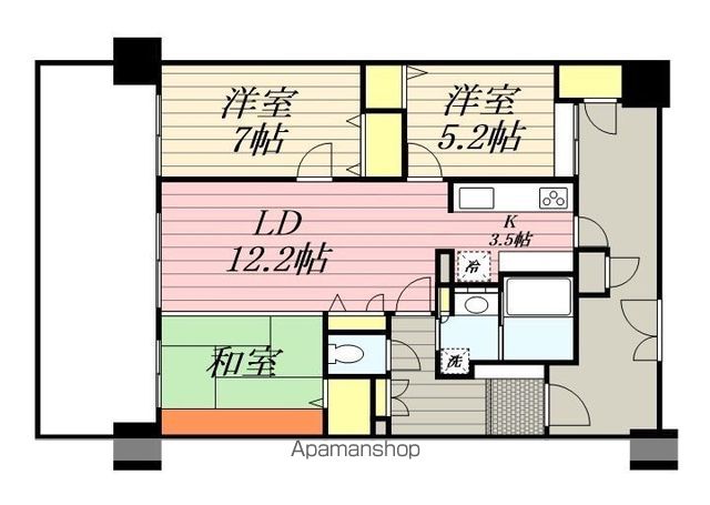 パークサンリヤン博多の森　Ｉ・Ⅱ番館の間取り