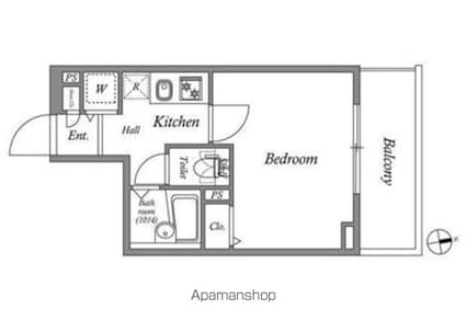 レジデンス新宿中落合[1K/20.16m2]の間取図