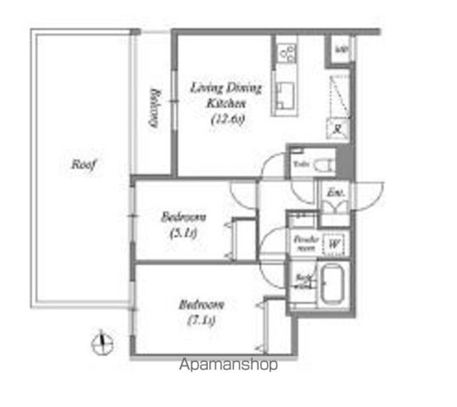 オーパスホームズ武蔵小金井[2LDK/53.02m2]の間取図
