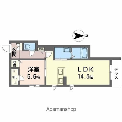シャーメゾン黒田[1LDK/49.93m2]の間取図
