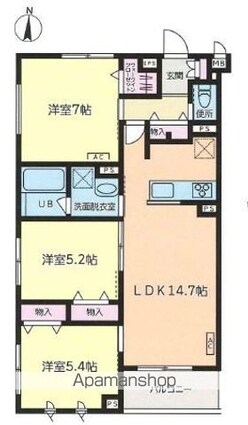 ラテル白鷺[3LDK/71m2]の間取図